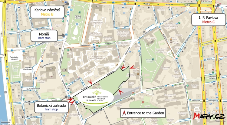 map of garden entrances